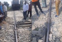 Damage Railway track.