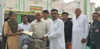 Sweaters and cycle distribution programs done at the Government School of village Dhilki