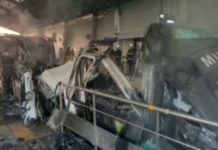 fire in monorail