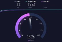 Broadband internet download speed
