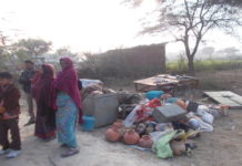 More than half a dozen houses and shops dropped in Nawab Nagar