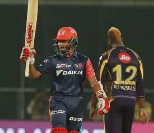 Prithvi shaw hie Half century in secound ipl match agint kkr